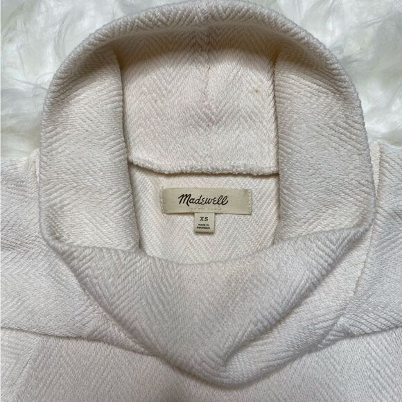 Madewell Brushed Harringbone Jacquard Turtleneck Top Cream Size XS - Picture 3 of 11